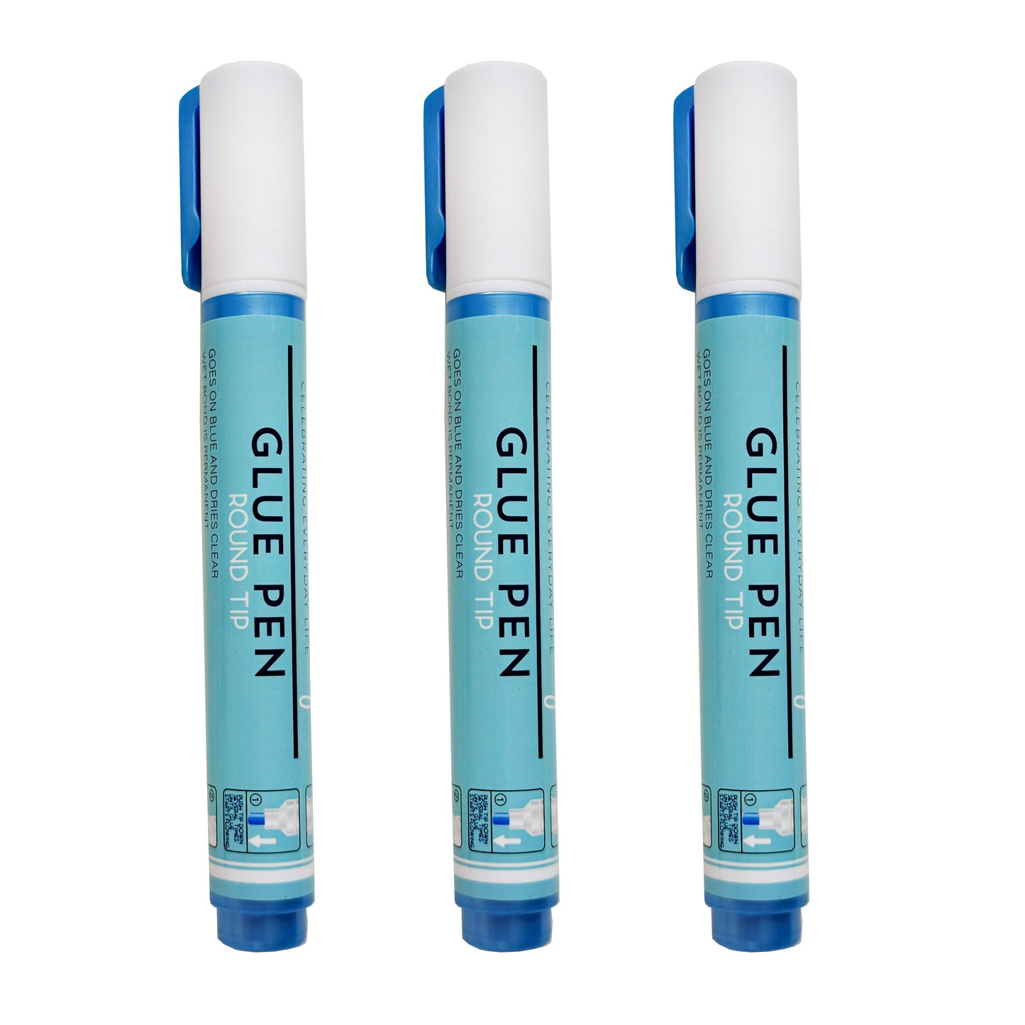 KC Glue Pens Small Round Tip 3Pk