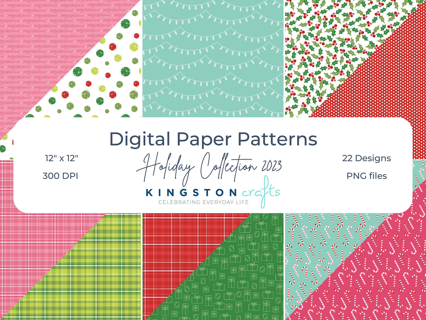 12x12 Digital Paper Patterns - Holiday 2023