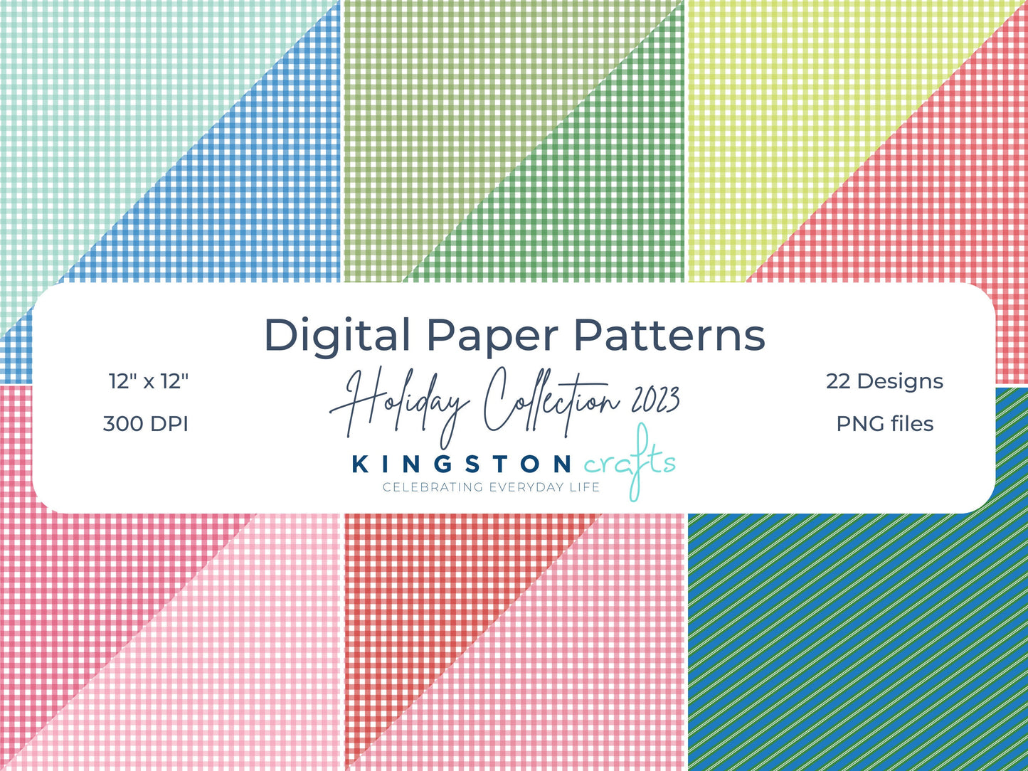 12x12 Digital Paper Patterns - Holiday 2023